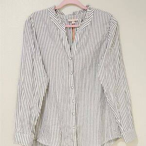 Knox Rose Navy and White Striped Blouse